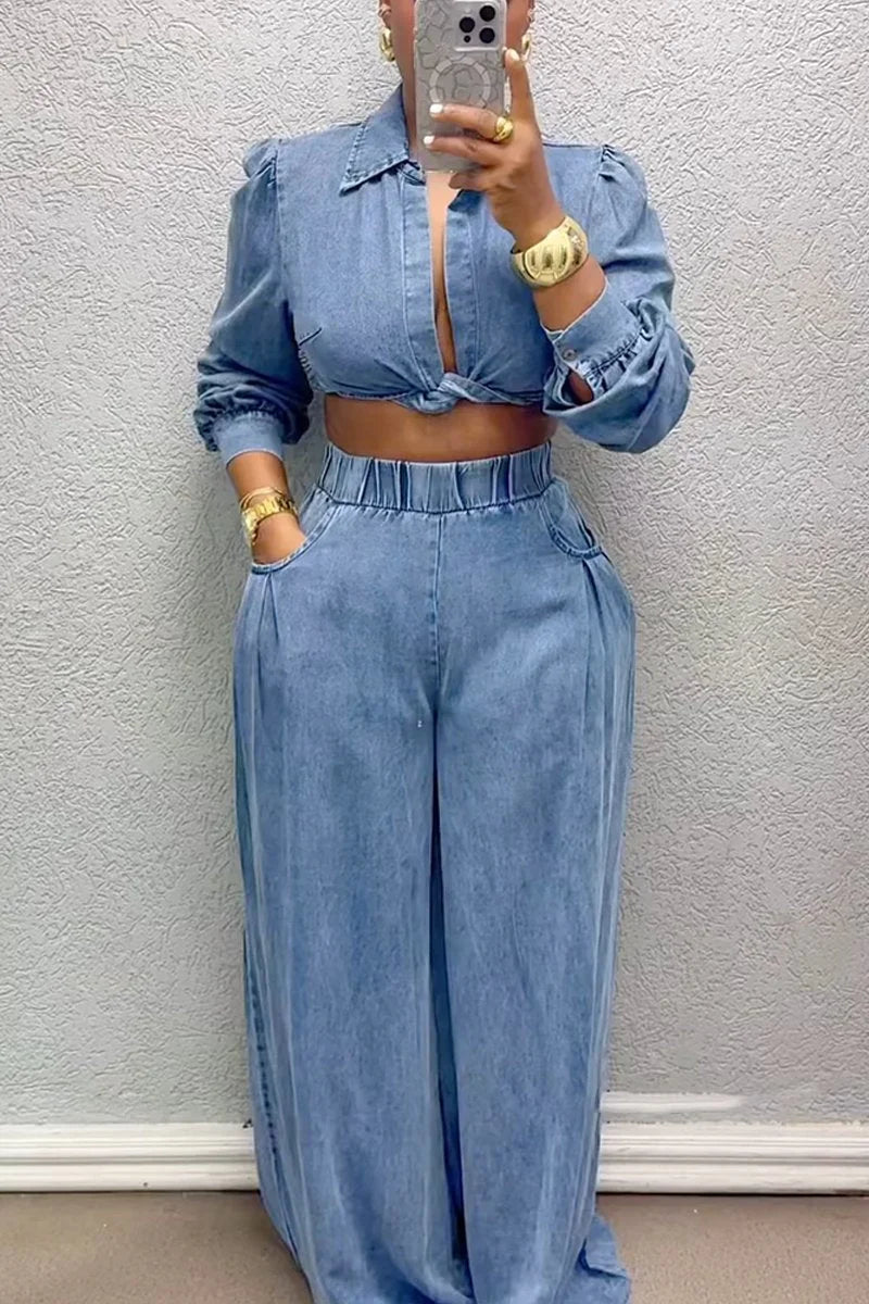 Conjunto Holgado de Denim