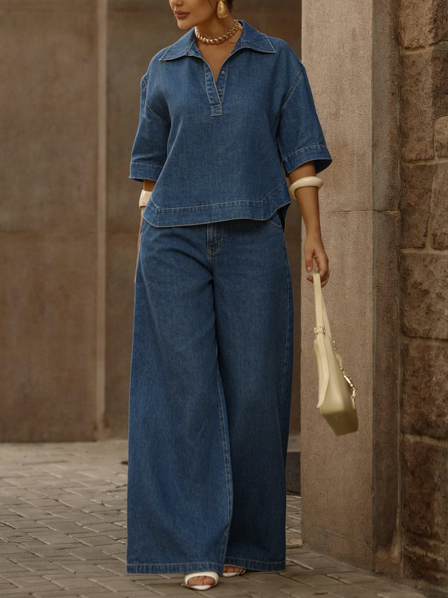 Conjunto Overzise de Denim