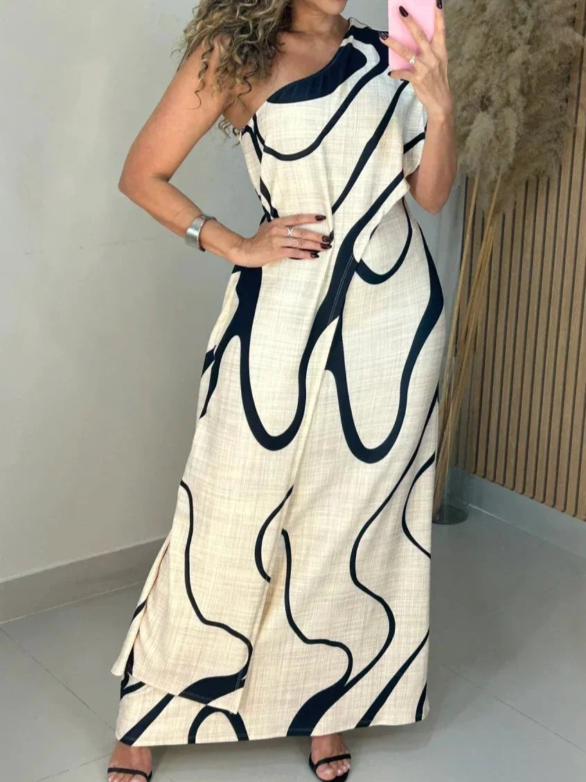 Vestido Chic de Estampado Abstracto