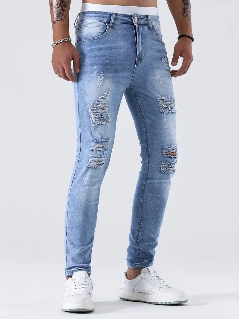 Jeans Estilo Rasgados de Hombre