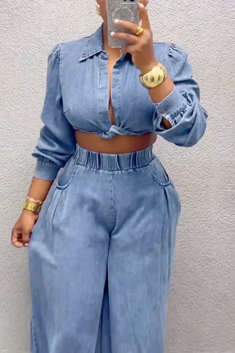 Conjunto Holgado de Denim
